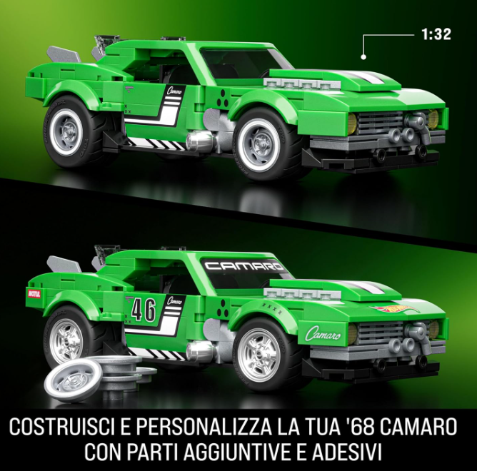 JFT16 - BRICK SHOP X HOT WHEELS - CUSTOM 68 CAMARO - SET DA COSTRUIRE - Immagine 2
