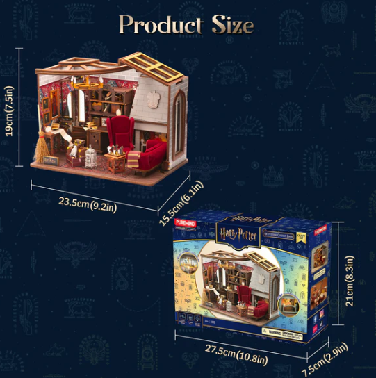 HARRY POTTER - DIY HOUSE - GRYFFINDOR COMMON ROOM - WOODEN SCENE - Immagine 6