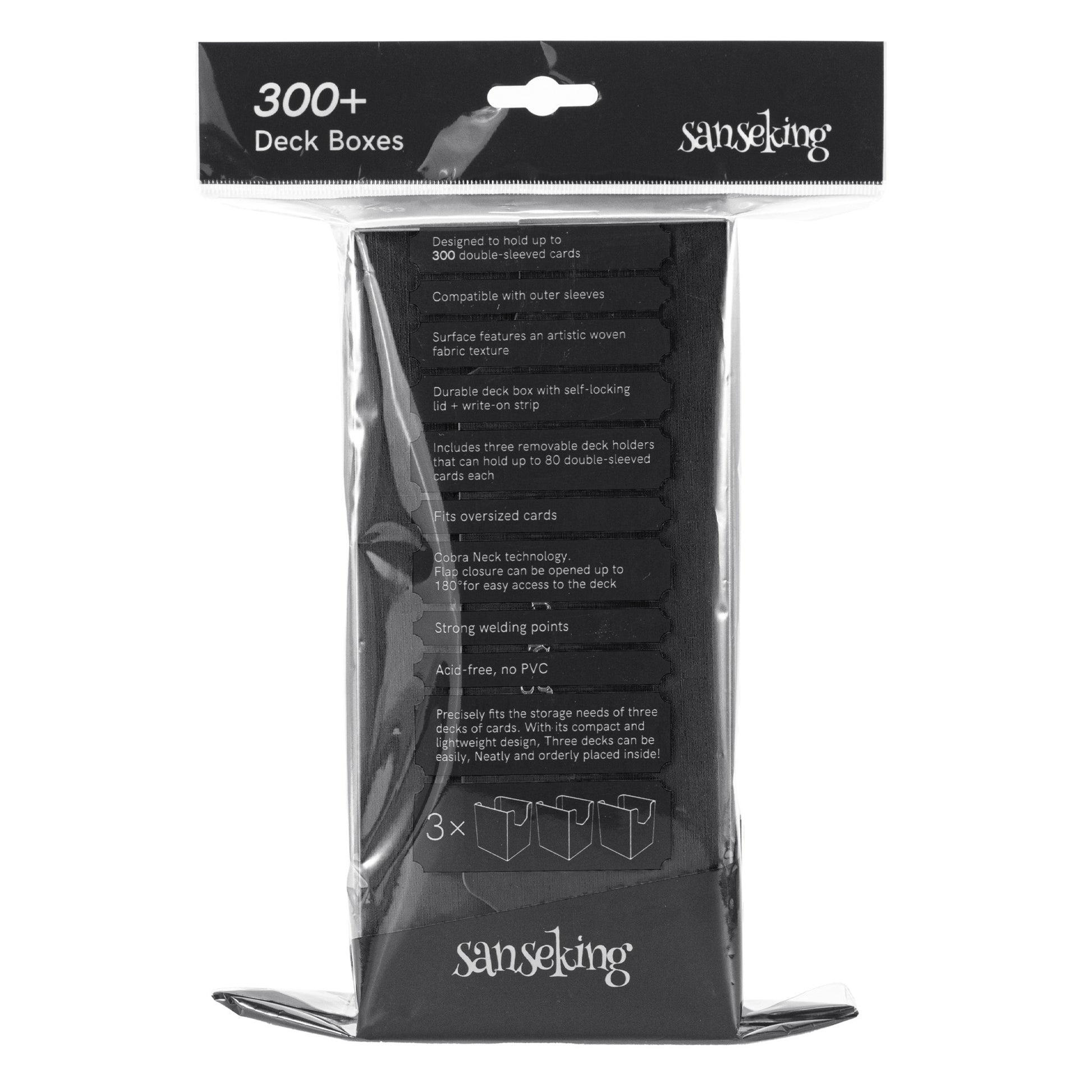 SANSEKING - PLASTIC DECK BOX (300+ CARDS) - BLACK - Immagine 6