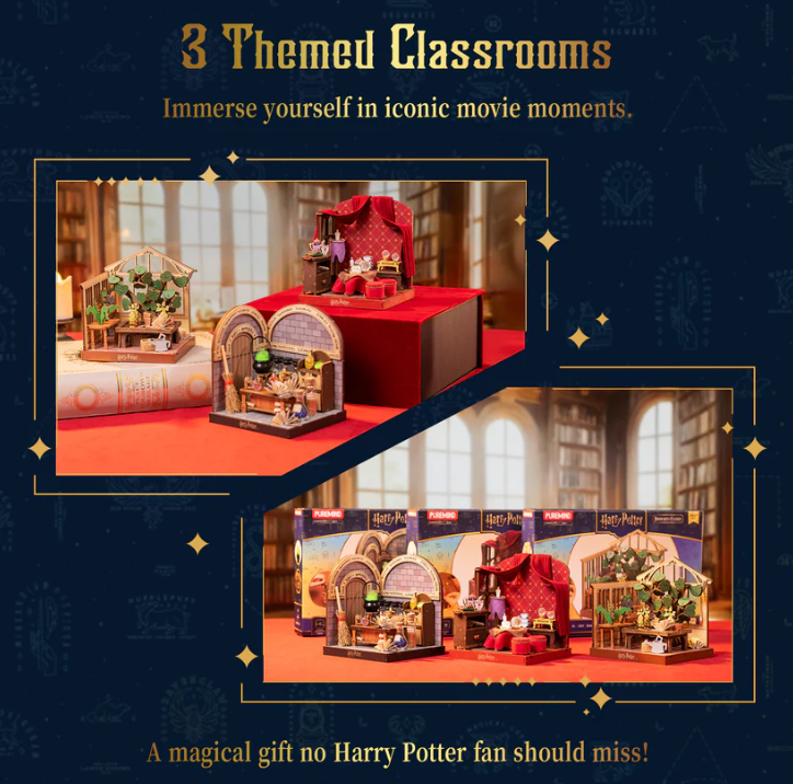 HARRY POTTER - HOGWARTS CLASSES - POTIONS CLASS - WOODEN SCENE - Immagine 5