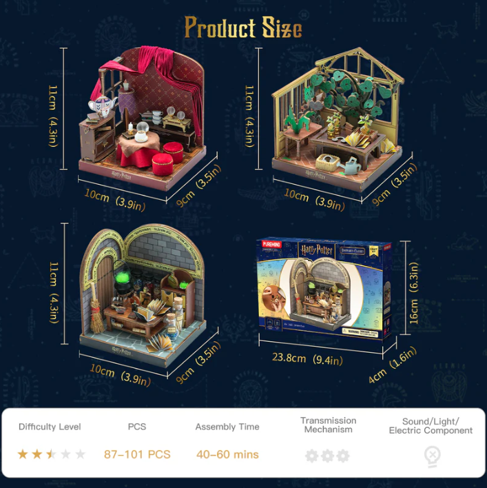 HARRY POTTER - HOGWARTS CLASSES - HERBOLOGY CLASS - WOODEN SCENE - Immagine 5