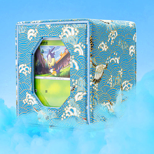SANSEKING - BROCADE DECK BOX (130+ CARDS) - CRANE DANCE IN AUTUMN POOL - Immagine 6