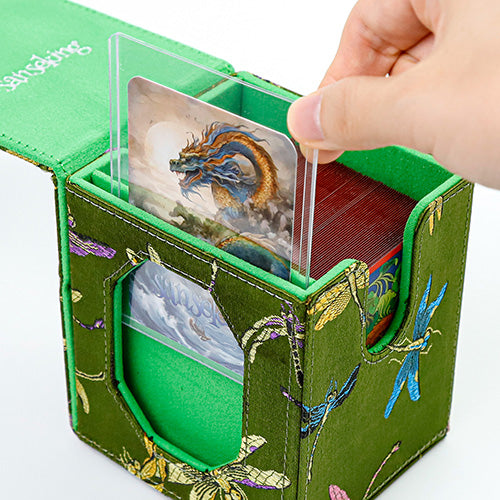 SANSEKING - BROCADE DECK BOX (130+ CARDS) - DELICATE DRAGONFLY - Immagine 4