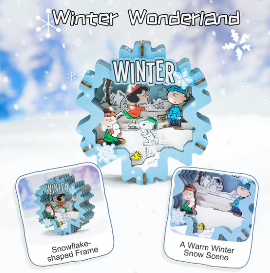SNOOPY - WOODEN THEATER - WINTER WONDERLAND - Immagine 2