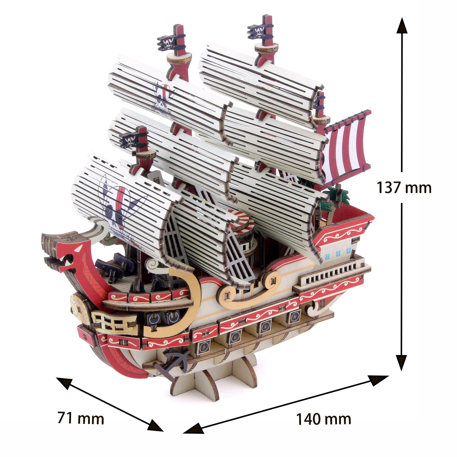 WB66004 - DIY PUZZLE BOAT - ONE PIECE - WA-GU-MI RED FORCE - Immagine 4