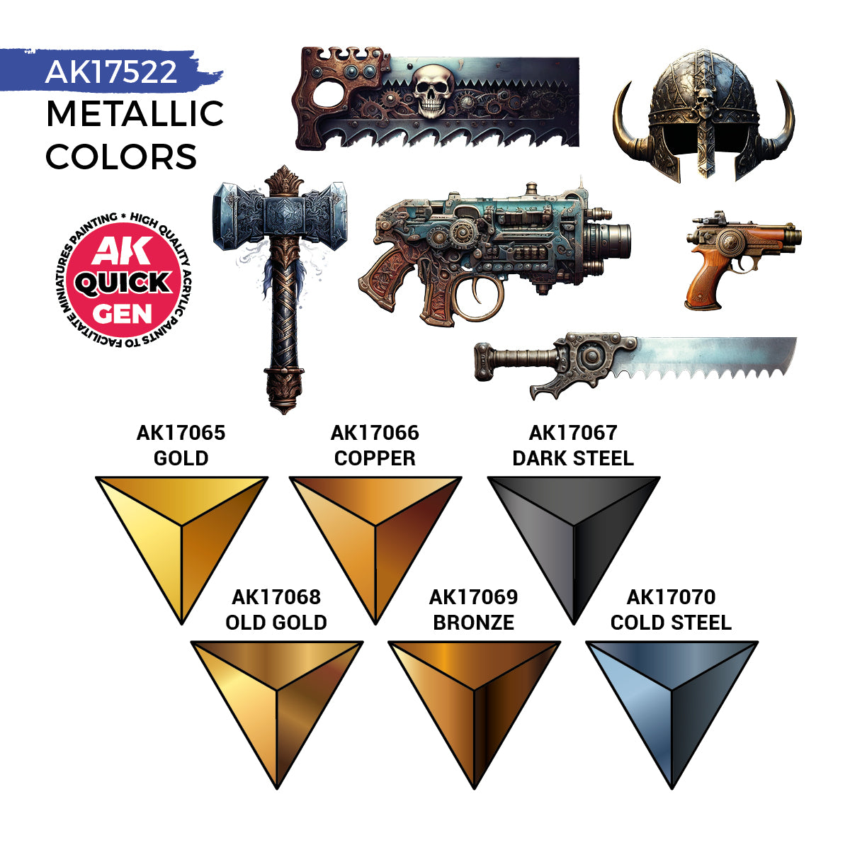 AK17522 - QUICK GEN SET - METALLICS - SET DA 6 COLORI - Immagine 3