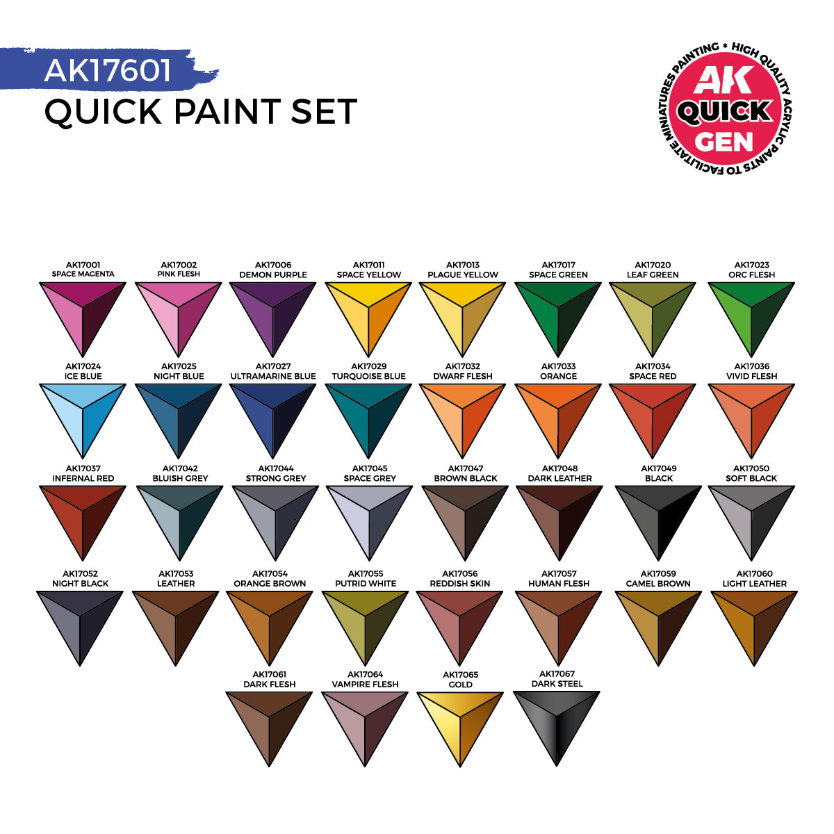 AK17601 - QUICK GEN SET - QUICK PAINT - SET DA 36 COLORI + 2 PENNELLI - Immagine 3