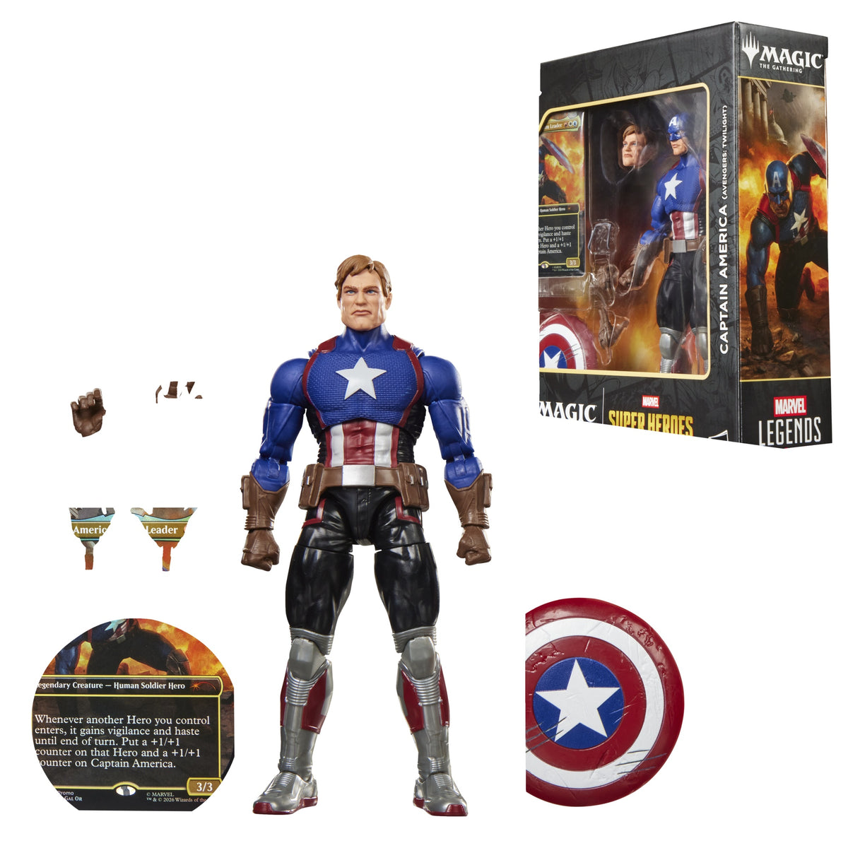 MARVEL SUPER HEROES X MAGIC: THE GATHERING - CAPTAIN AMERICA (AVENGERS: IL CREPUSCOLO) - ACTION FIGURE 15CM - Immagine 2