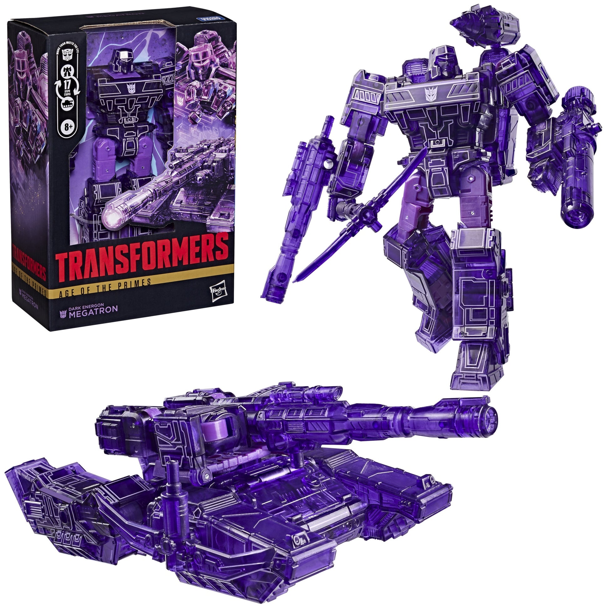 TRANSFORMERS AGE OF THE PRIMES - VOYAGER CLASS - MEGATRON DARK ENERGON - ACTION FIGURE 17CM - Immagine 2