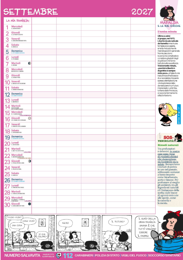 CALENDARIO 2027 - AGENDA MAFALDA - Immagine 2