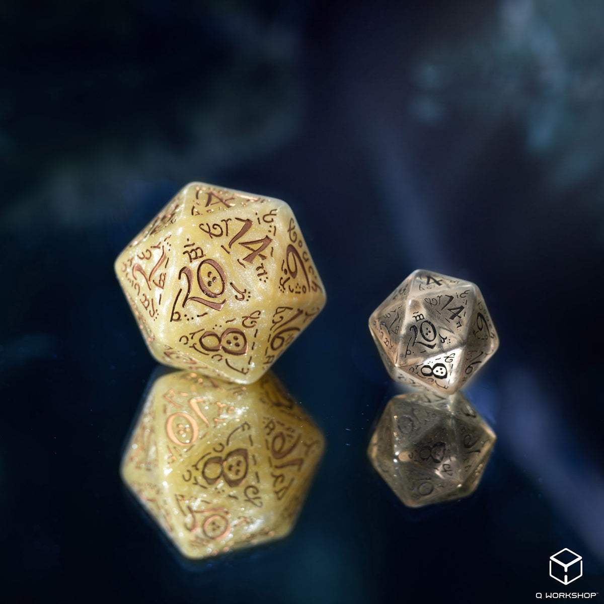 SJELV01 - JUMBO ELVISH DICE SET - ELVISH SHIMMERING BEIGE & COPPER - Immagine 2