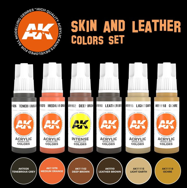 AK11613 - 3GEN ACRYLICS - SKIN AND LEATHER - SET DA 6 COLORI - Immagine 2