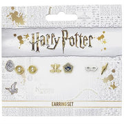 WE0106 - HARRY POTTER - SET DI ORECCHINI - CIOCCORANA, OCCHIALI E SAETTA, GIRATEMPO