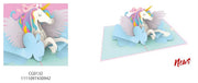 BIGLIETTO DI AUGURI POP-UP 3D - BAMBINI - UNICORNO FANTASY