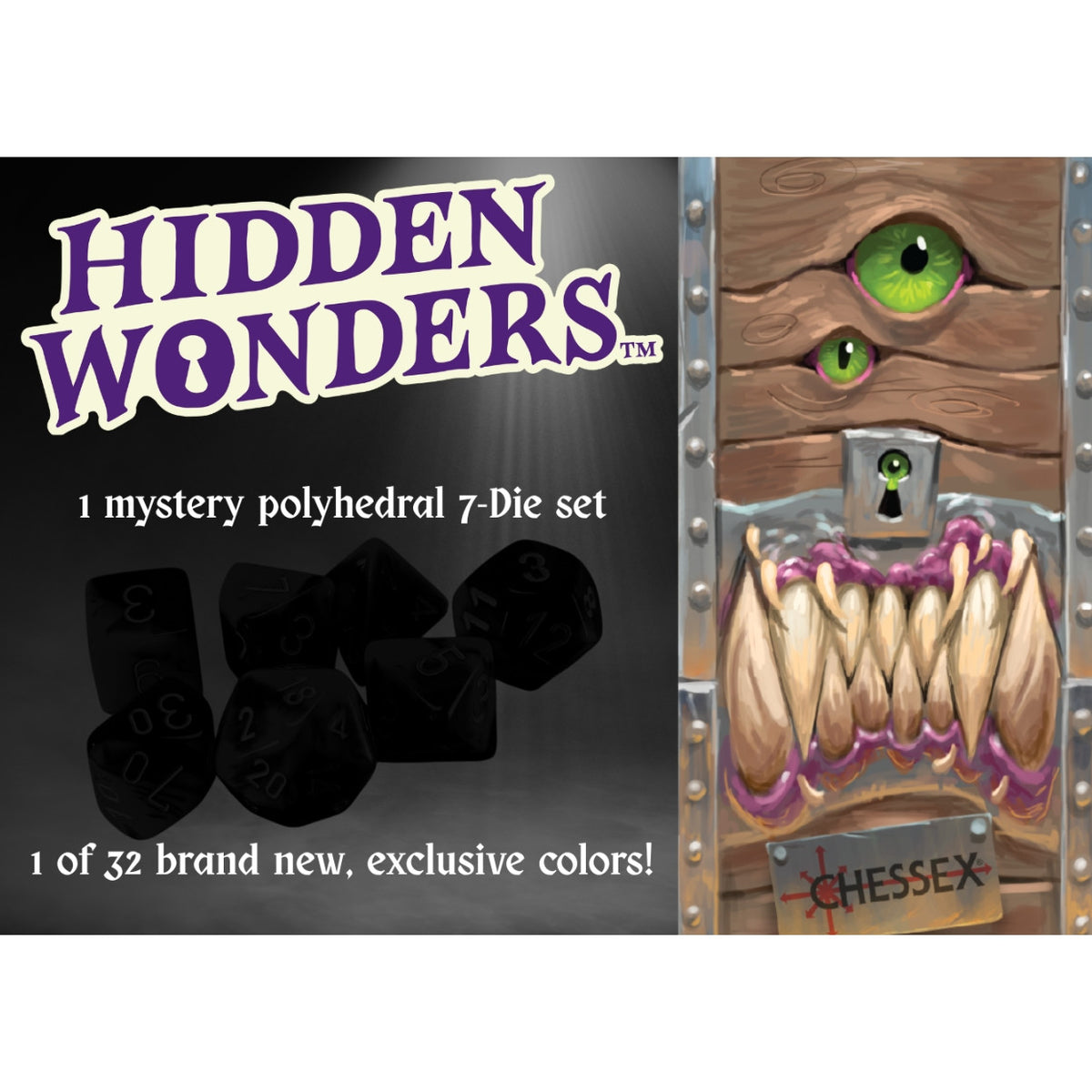 CHX 38000 - SET 7 DADI POLIEDRICI - HIDDEN WONDERS (SINGOLA BLIND BOX)