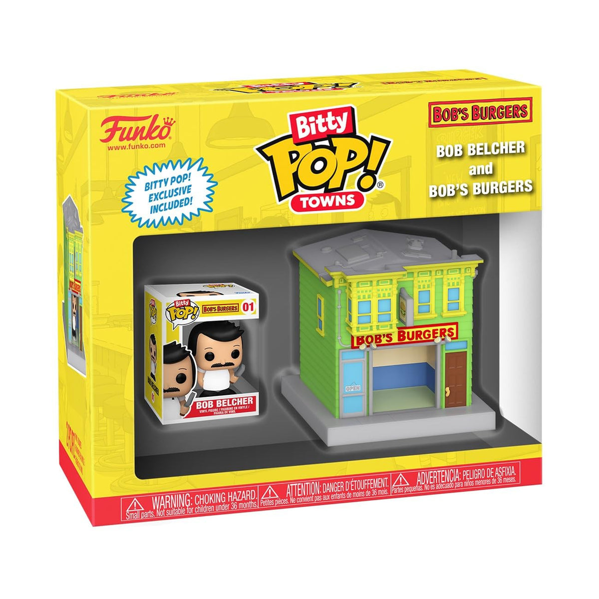 83641 - BOB'S BURGER - FUNKO BITTY POP TOWNS VINYL FIGURE - BOB BLECHER AND BOB'S BURGER