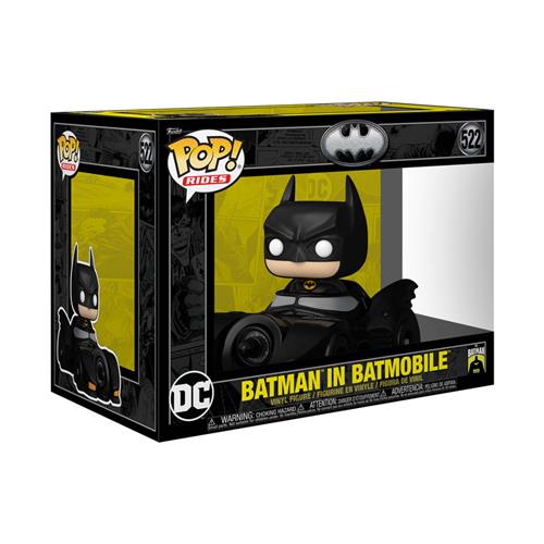 DC COMICS: BATMAN 85TH ANNIVERSARY - POP FUNKO RIDE DELUXE VINYL FIGURE 522 BATMAN W/BATMOBILE 9CM