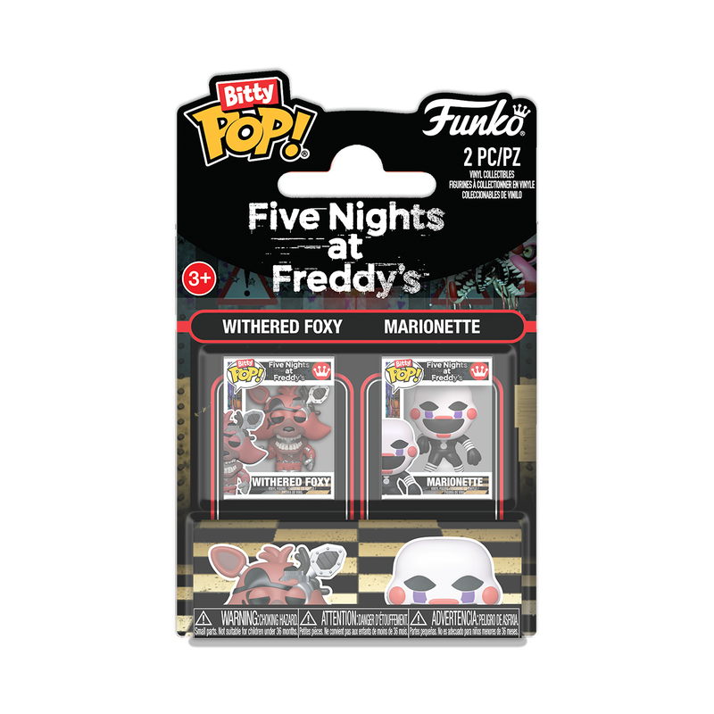 FIVE NIGHTS AT FREDDY'S - POP FUNKO BITTY 2-PACK VINYL FIGURE - WITHERED FOXY & MARIONETTE 2CM