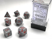 CHX 25320 - SET 7 DADI POLIEDRICI PUNTINATI - GRANITE