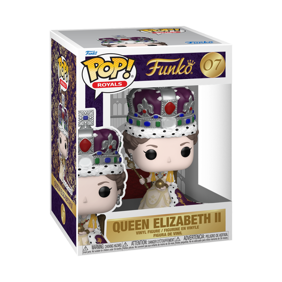 QUEEN ELIZABETH II 100TH - POP FUNKO PREMIUM VINYL FIGURE 07 QUEEN ELIZABETH II (CORONATION) 9CM
