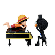 29640 - ONE PIECE - WORLD COLLECTABLE FIGURE - LOG STORIES - MONKEY D.LUFFY & BROOK - STATUA 8CM