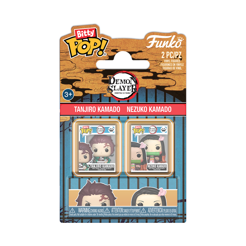 DEMON SLAYER - POP FUNKO BITTY 2-PACK VINYL FIGURE - TANJIRO KAMADO & NEZUKO KAMADO 2CM