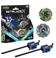BEYBLADE-X - DUAL PACK - GLACIER BAY - MISTER FANTASTIC 9-65A DOCTOR DOOM 0-80L0
