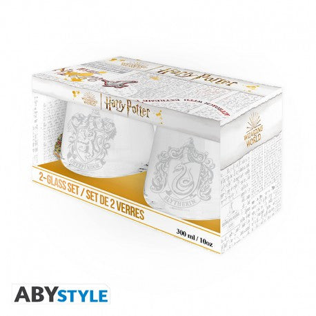 ABYVER290 - HARRY POTTER - SET DI 2 BICCHIERI - GRYFFINDOR & SLYTHERIN