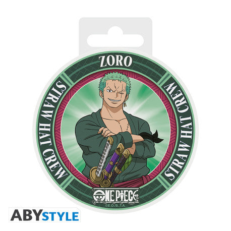 ABYCOS036 - ONE PIECE - SET 4 SOTTOBICCHIERI IN CERAMICA - RORONOA ZORO