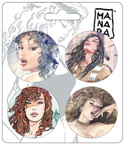 BUTTON PACK 4 SPILLETTE - SET EVA/SQUAW/GINGER/DREAMER
