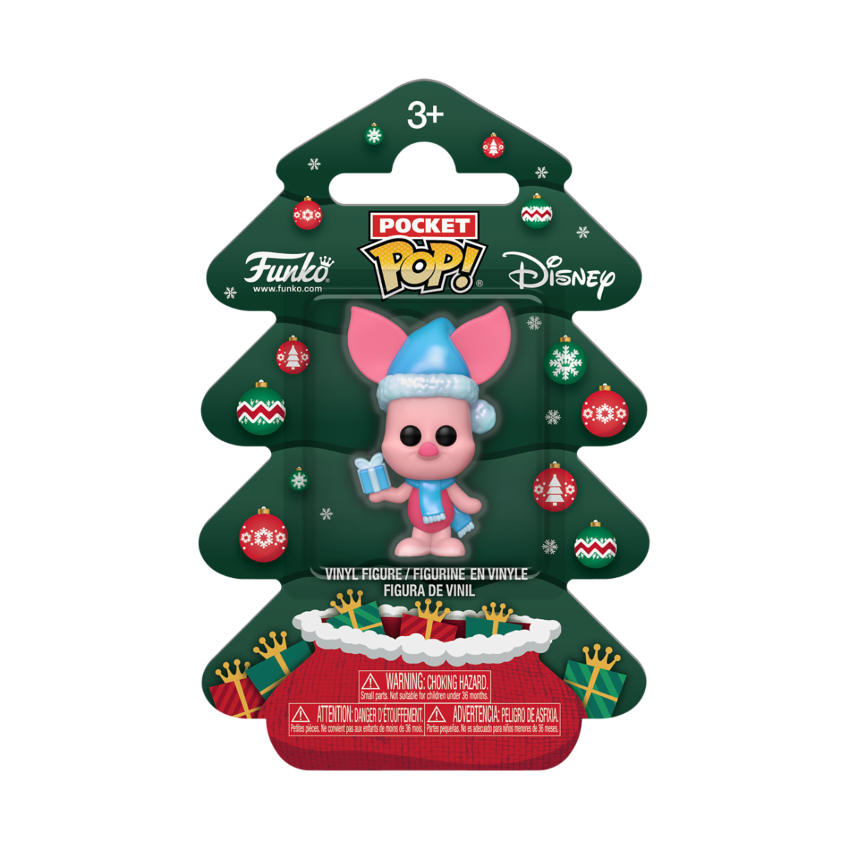 DISNEY: WINNIE THE POOH HOLIDAY - POP FUNKO POCKET VINYL FIGURE - PIGLET 4CM