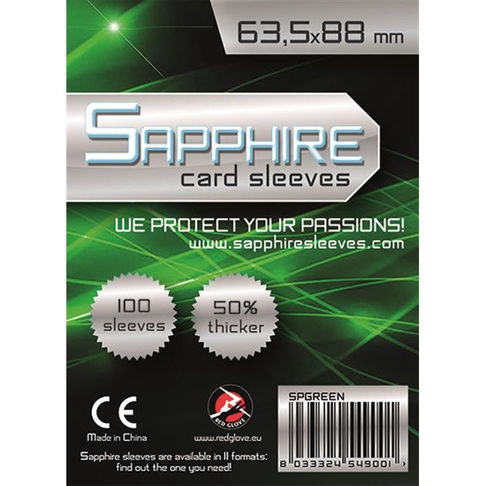 SAPPHIRE GREEN - 100 BUSTE PROTETTIVE 63,5X88