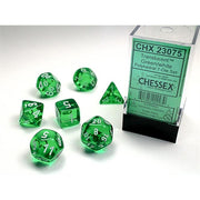 CHX 23075 - SET 7 DADI POLIEDRICI - GREEN/WHITE