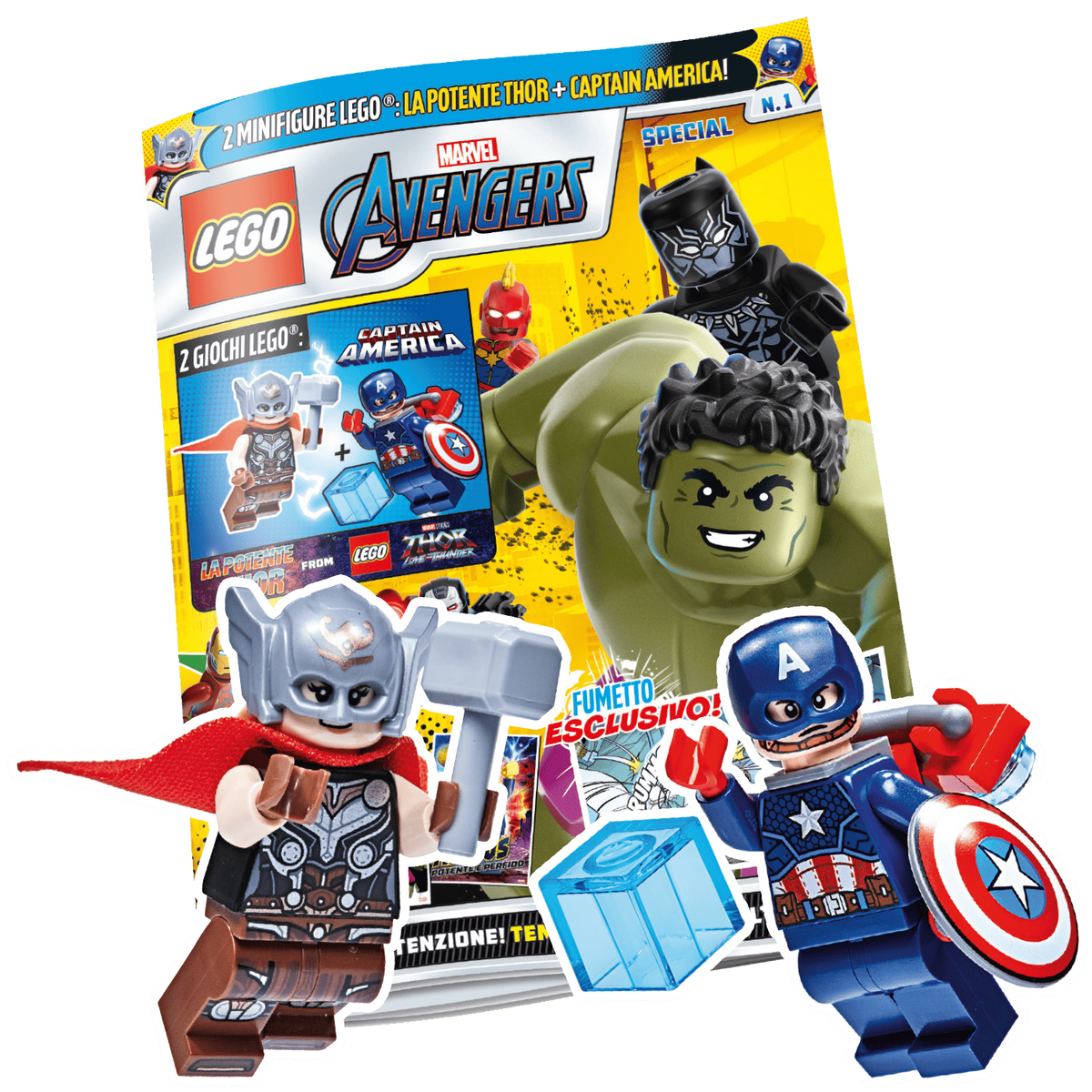 LEGO AVENGERS SPECIALE N.1 - CAPTAIN AMERICA + LA POTENTE THOR