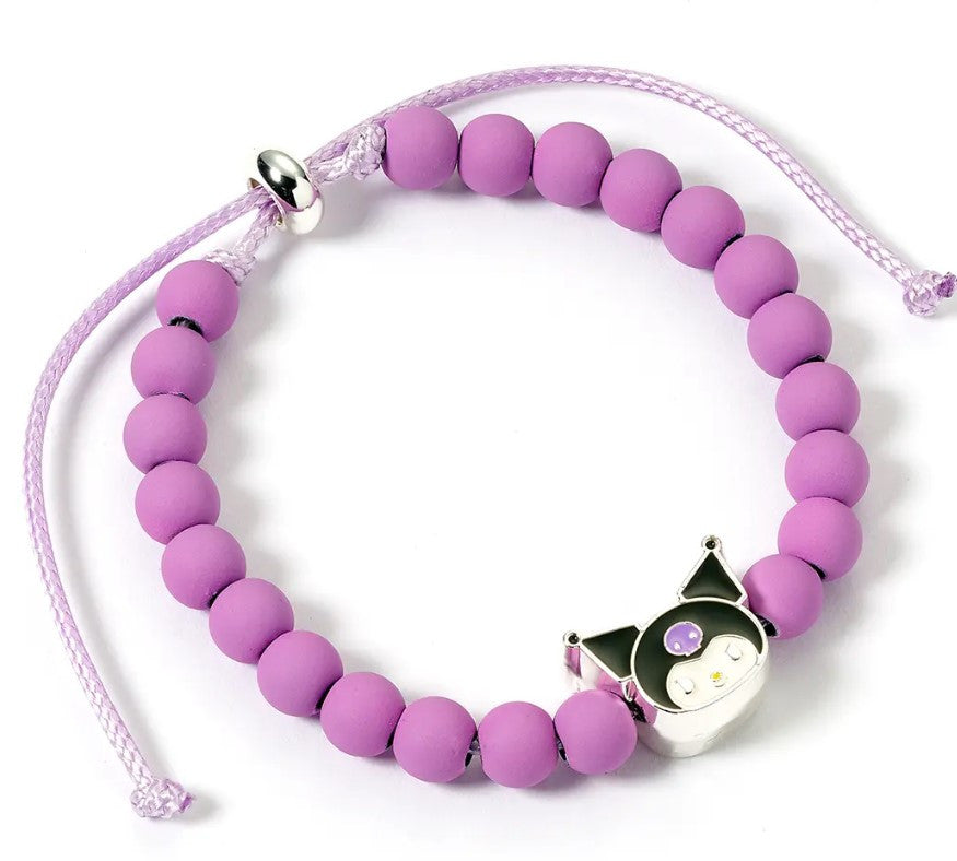 EHKBB0003 - BRACCIALETTO DI PERLINE VIOLA CON CIONDOLO KUROMI - HELLO KITTY