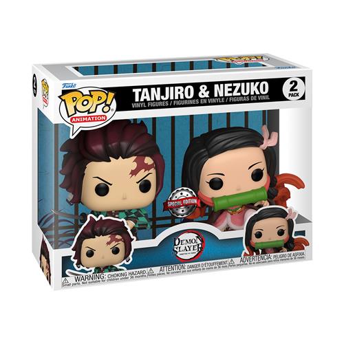 DEMON SLAYER - POP FUNKO VINYL FIGURE 2-PACK TANJIRO & NEZUKO 9CM GA EXCL