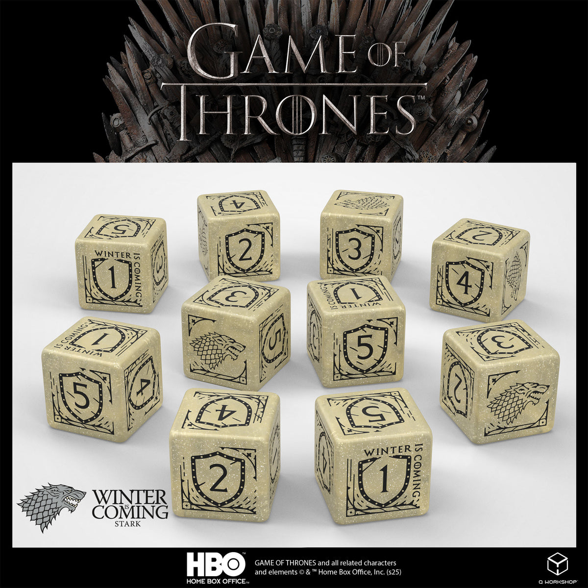 GOT/00190166/2025/1/A - SET 10 DADI - GAME OF THRONES - STARK
