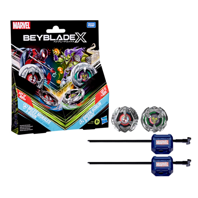 BEYBLADE-X - DUAL PACK - MILES MORALES 1-60GN / GREEN GOBLIN 9-80HT - SOUNDVIEW