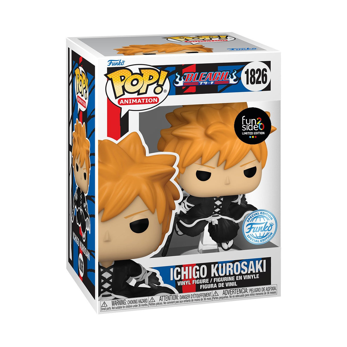 BLEACH - POP FUNKO VINYL FIGURE 1826 ICHIGO KUROSAKI 9CM FUNSIDE20 EXCL