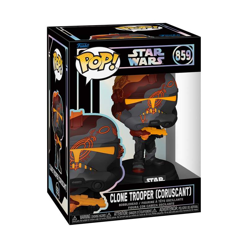 STAR WARS CLONE TROOPERS - POP FUNKO VINYL FIGURE 859 CLONE TROOPER (CORUSCANT) 9CM