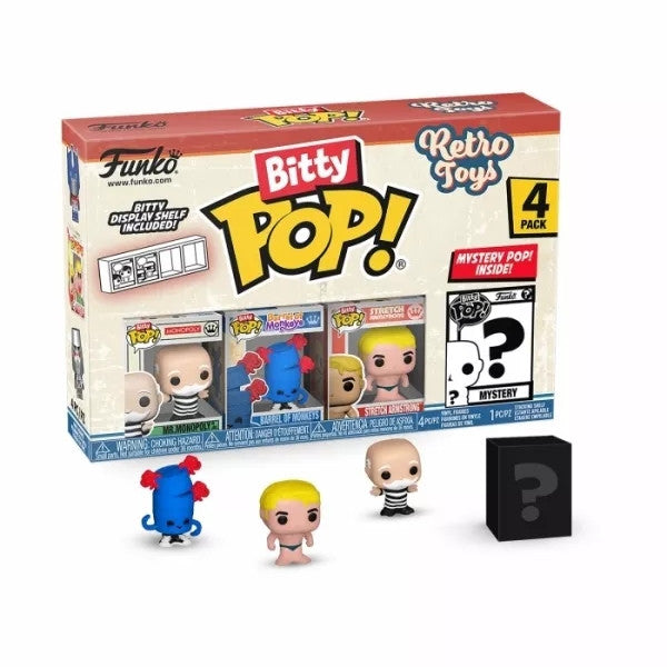 75449 - RETRO TOYS - FUNKO BITTY POP VINYL FIGURE - MR. MONOPOLY (4PK)