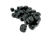 CHX 25858 - SET 36 DADI 6 FACCE 12MM OPACHI - BLACK/GREEN