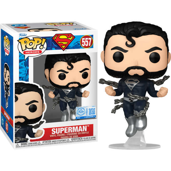 DC COMICS - POP FUNKO VINYL FIGURE 557 - DC SUPERMAN (BK) 9CM FUNSIDE EXCL