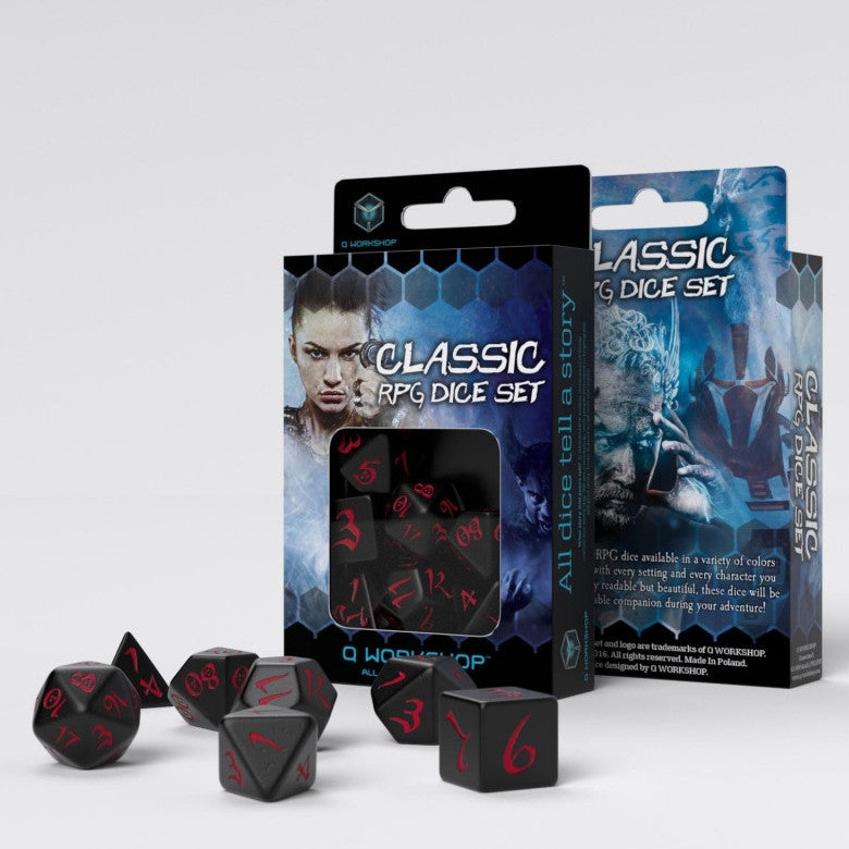SCLE06 - SET 7 DADI CLASSICI BLACK RED