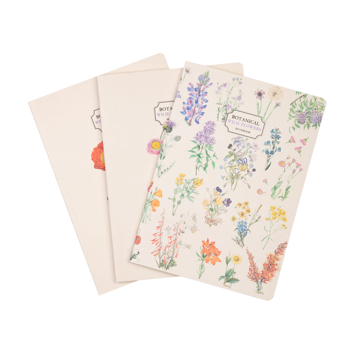 PCA5001 - WILD FLOWERS - SET 3 A5 NOTEBOOK - WILD FLOWERS