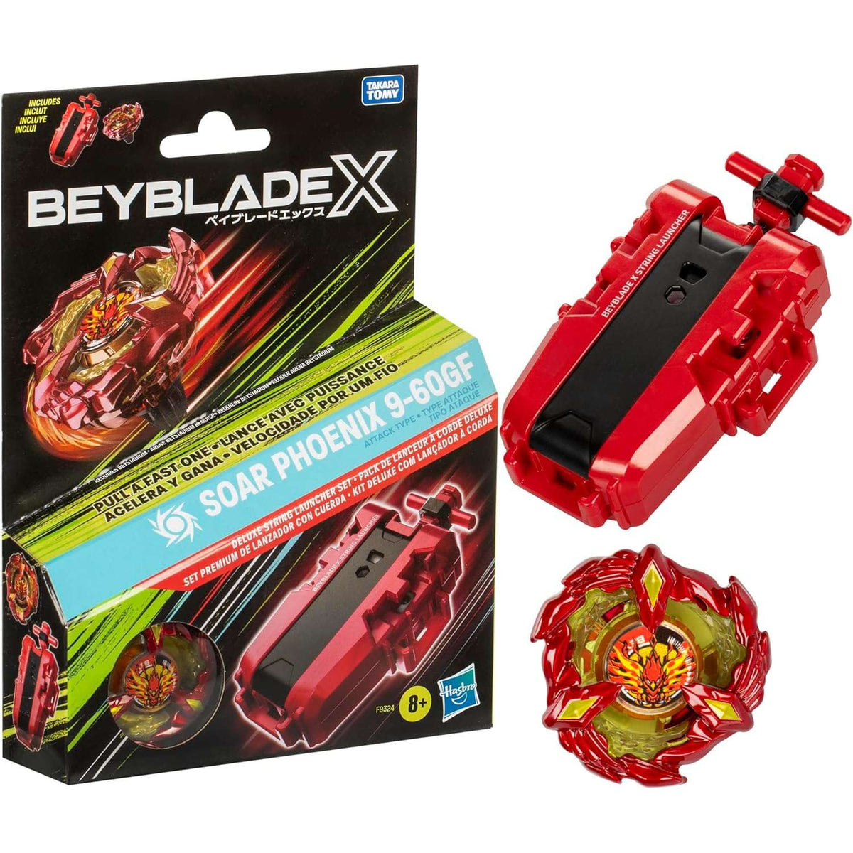 BEYBLADE-X - SOAR PHOENIX 9-60GF - DELUXE STRING LAUNCHER SET