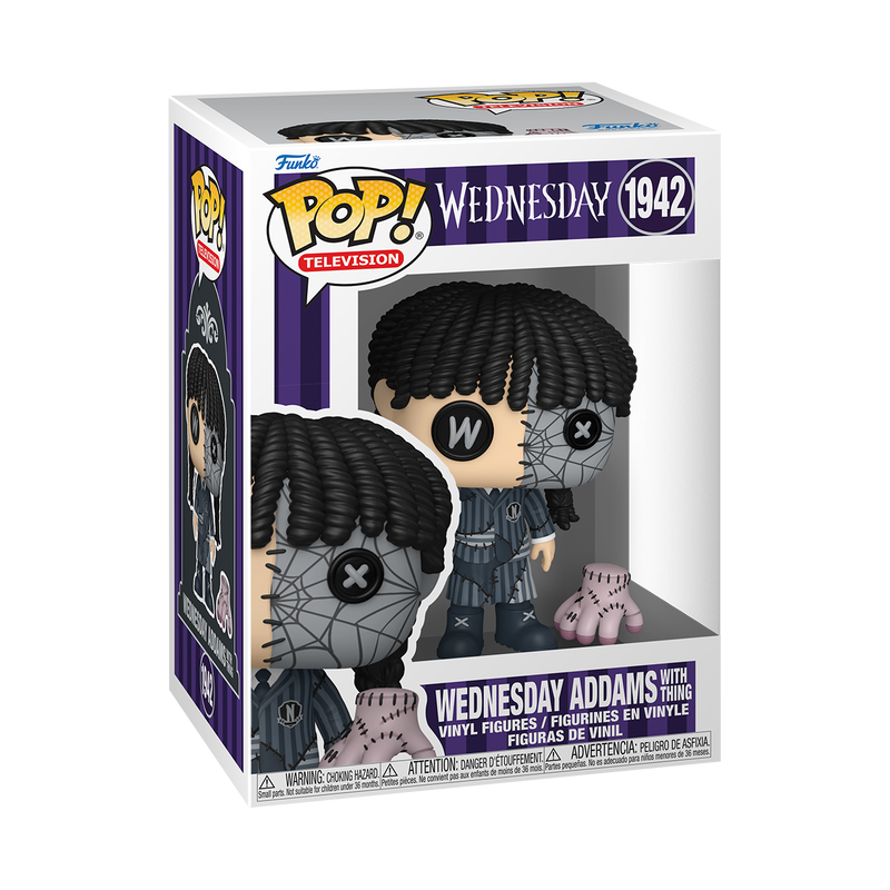WEDNESDAY - POP FUNKO VINYL FIGURE 1942 WEDNESDAY ADDAMS WITH THING (PATCHWORK) 9CM