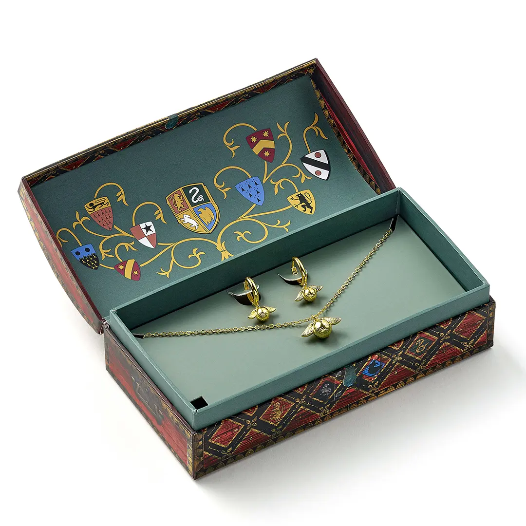 EGSWN0631 - HARRY POTTER - COLLANA E ORECCHINI - BOCCINO D’ORO