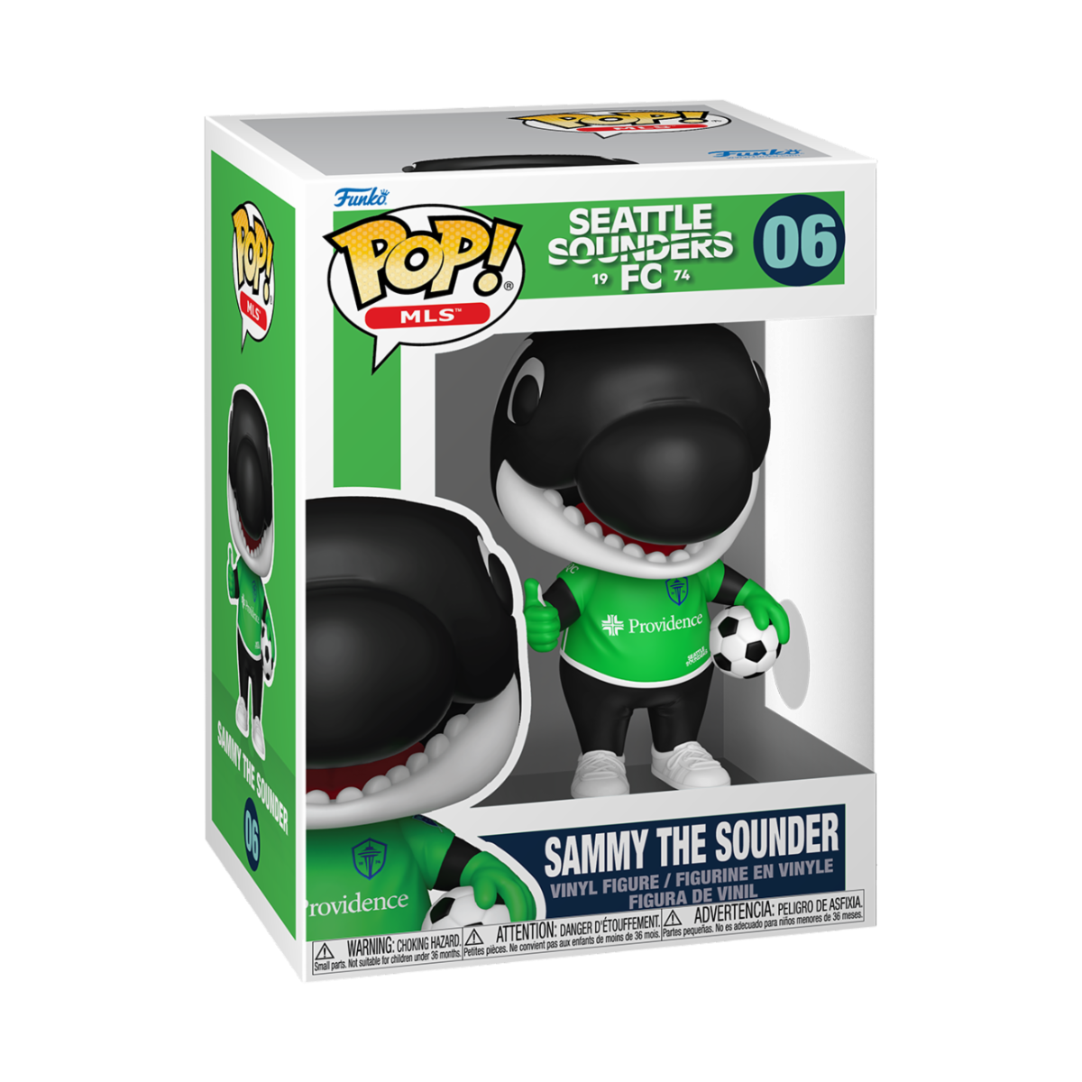 SPORTS: FOOTBALL - POP FUNKO VINYL FIGURE 06 SAMMY THE SOUNDER (SOUNDERS) 9CM