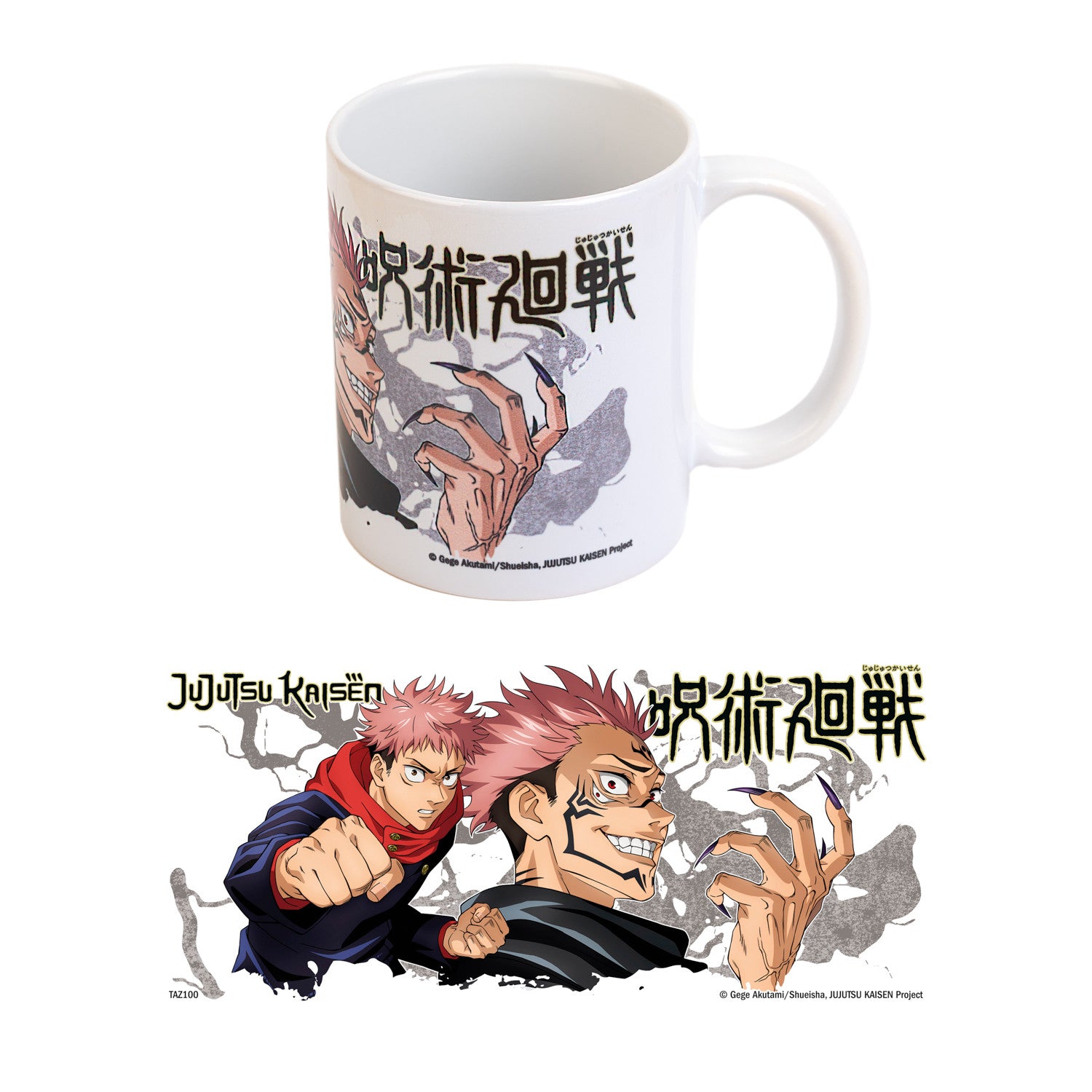TAZ100 - JUJUTSU KAISEN - TAZZA CON YUJI E SUKUNA